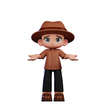 Lindo detective sin idea  3D Illustration