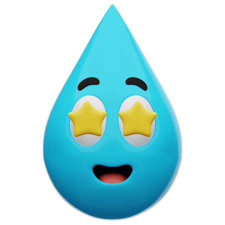 Lindo emoticono de estrella de agua  3D Icon