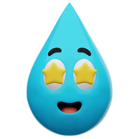 Lindo emoticono de estrella de agua  3D Icon