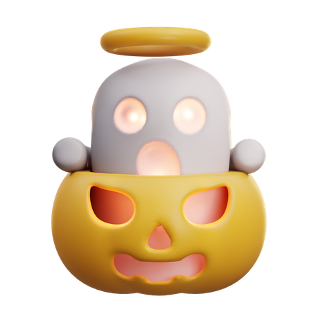 Lindo fantasma y calabaza  3D Icon