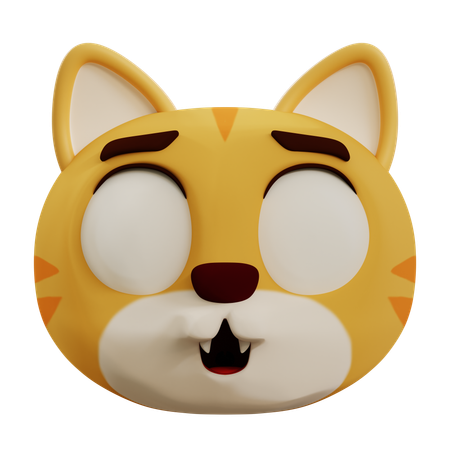 Lindo gato asustado  3D Icon