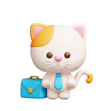 Lindo gato con corbata  3D Icon