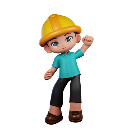Lindo ingeniero dando felicitaciones  3D Icon