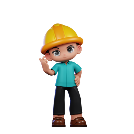 Lindo ingeniero dando señal de amor  3D Icon