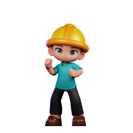Lindo ingeniero haciendo felicitaciones  3D Icon