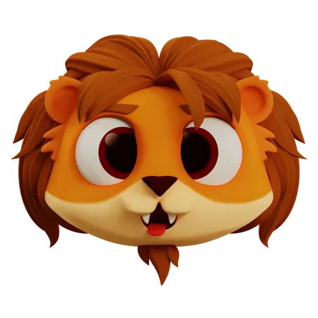 Lindo emoji de lengua de león  3D Icon