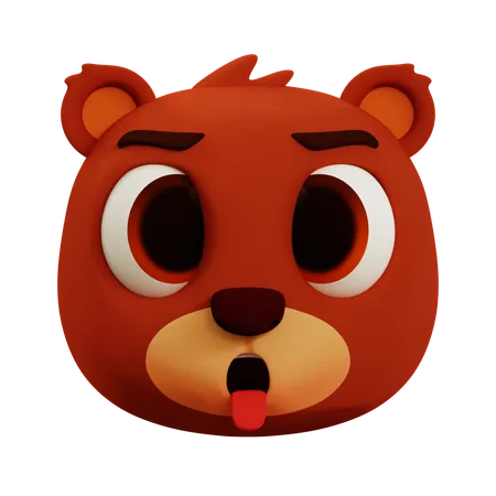 Lindo emoji de lengua de oso  3D Icon