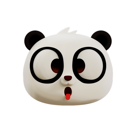 Lindo emoji de lengua de panda  3D Icon