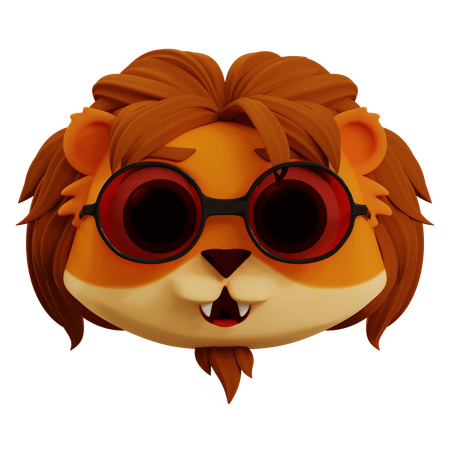 Lindo león genial emoji  3D Icon