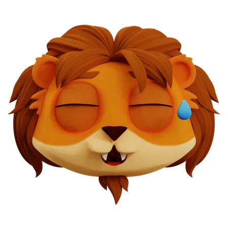 Lindo león riendo emoji  3D Icon