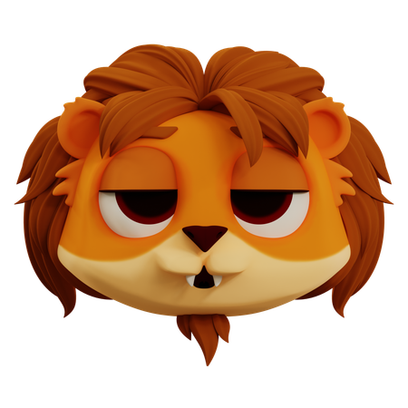 Lindo león emoji soñoliento  3D Icon