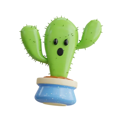 Linda maceta de cactus  3D Icon