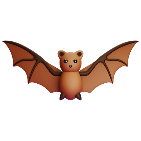 Lindo murciélago marrón  3D Icon