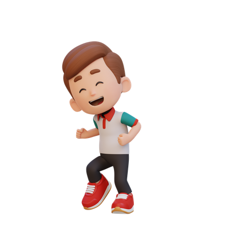 Lindo niño feliz y bailando  3D Icon