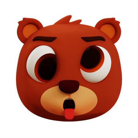 Lindo oso cara fea emoji  3D Icon