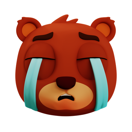 Lindo oso llorando emoji  3D Icon