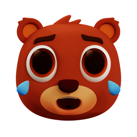 Lindo oso riendo a carcajadas emoji  3D Icon