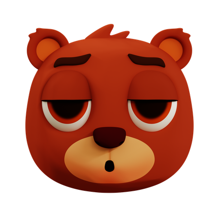 Lindo oso emoji soñoliento  3D Icon