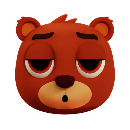 Lindo oso emoji soñoliento  3D Icon