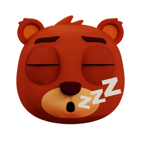 Lindo oso emoji de sueño profundo  3D Icon