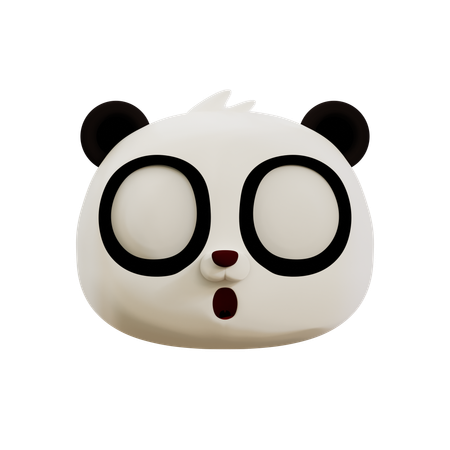 Lindo panda asustado emoji  3D Icon