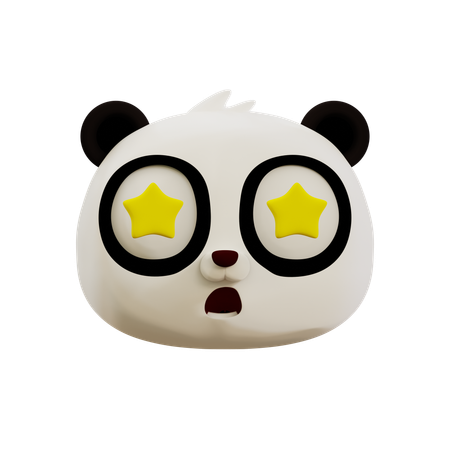 Lindo panda estrella emoji  3D Icon