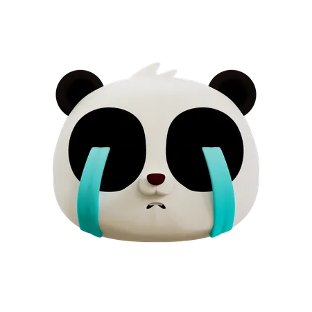 Lindo panda llorando emoji  3D Icon