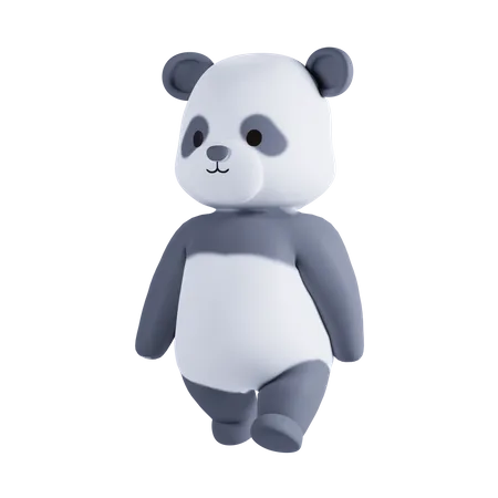 Linda pose de panda  3D Illustration