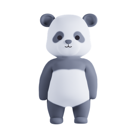 Linda pose de panda  3D Illustration