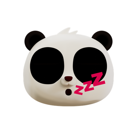 Lindo panda emoji de sueño profundo  3D Icon