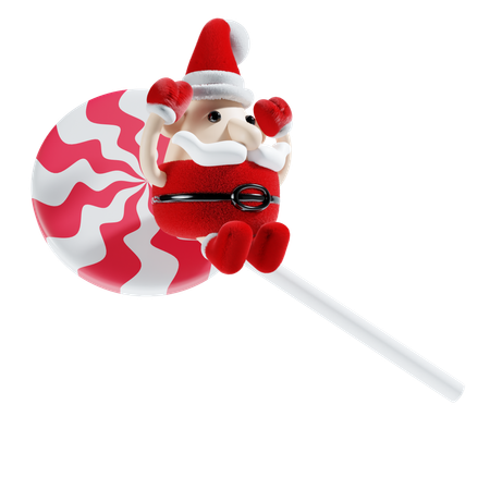 Lindo papai noel com doces  3D Icon