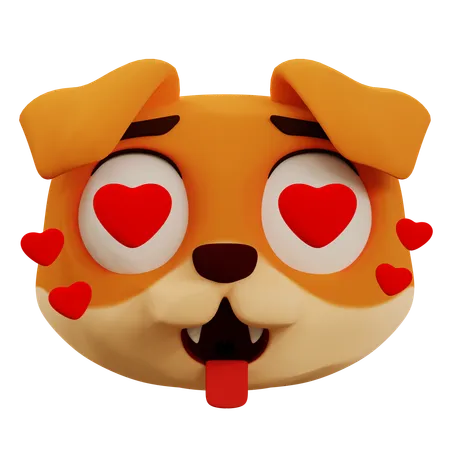 Lindo perro amor emoji  3D Icon