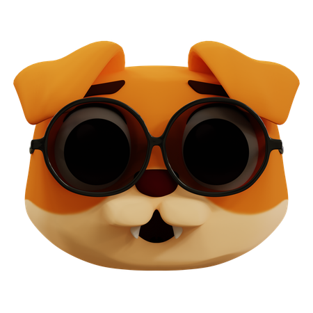 Lindo perro genial emoji  3D Icon