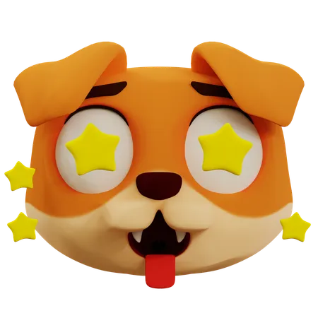 Lindo perro estrella emoji  3D Icon