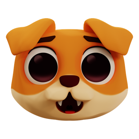 Lindo perro feliz emoji  3D Icon