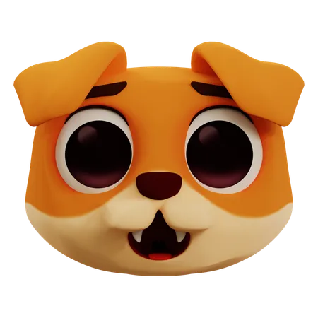 Lindo perro feliz emoji  3D Icon