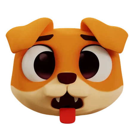 Lindo emoji de lengua de perro  3D Icon