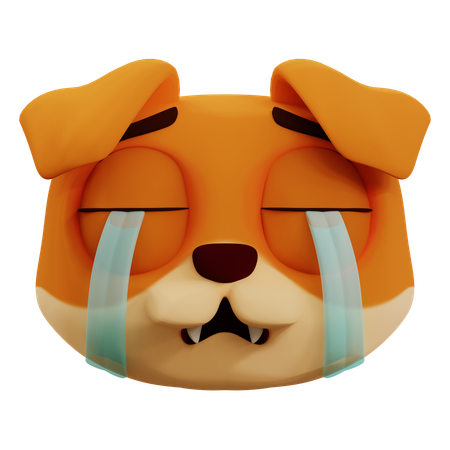 Lindo perro llorando emoji  3D Icon