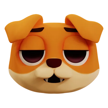 Lindo perro emoji soñoliento  3D Icon