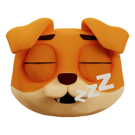 Lindo perro emoji de sueño profundo  3D Icon