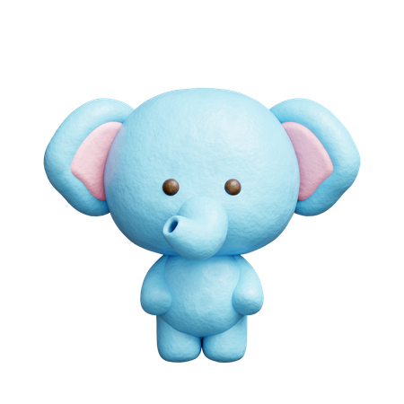 Lindo personaje de elefante  3D Icon