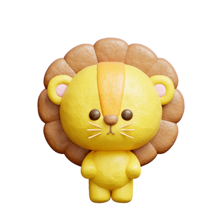 Lindo personaje de león  3D Icon