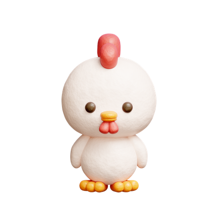 Lindo personaje de pollo  3D Icon
