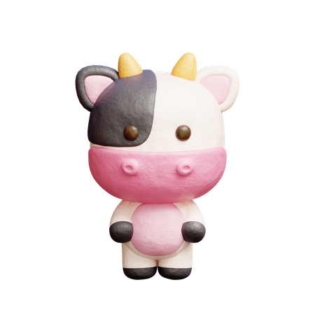 Lindo personaje de vaca  3D Icon