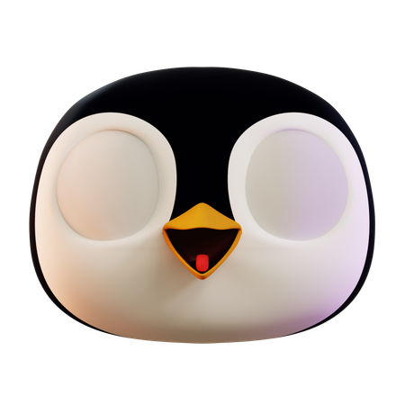 Lindo pingüino asustado  3D Icon