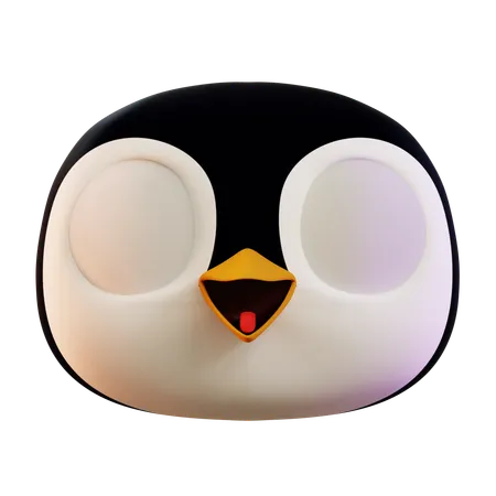 Lindo pingüino asustado  3D Icon