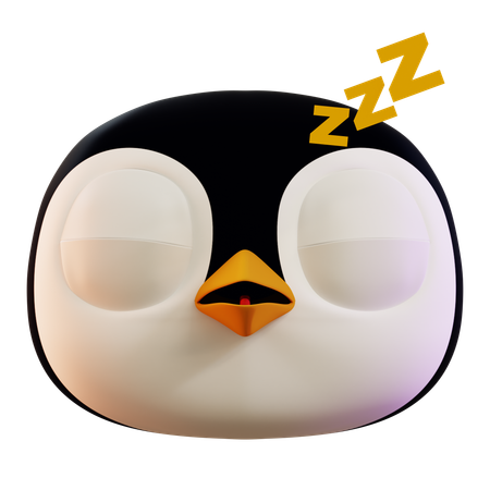 Lindo pingüino durmiendo emoji  3D Icon