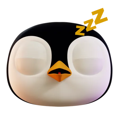 Lindo pingüino durmiendo emoji  3D Icon