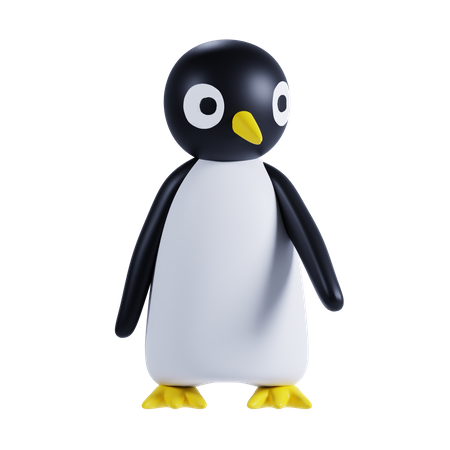 Lindo pingüino mostrando algo  3D Illustration