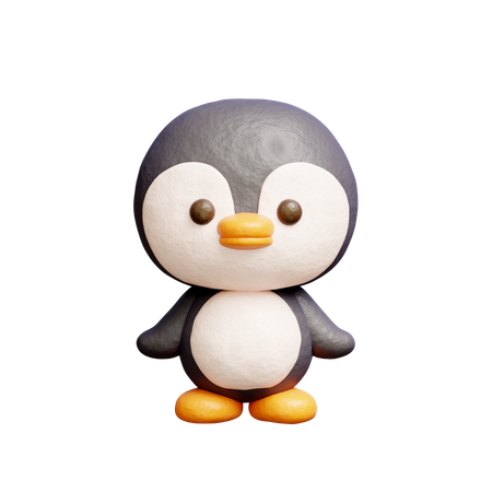 Lindo personaje de pingüino  3D Icon